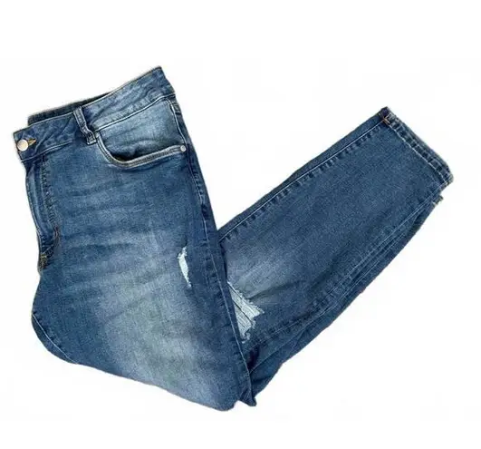 Tahari Kelly Women's Denim Jeans 16 XL Extra Large Mid Rise Ankle Distressed