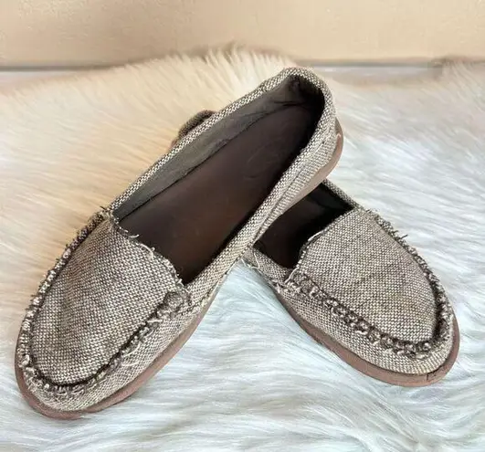 Sanuk  Brown Woven Yoga Mat Bottom Loafers Size 7