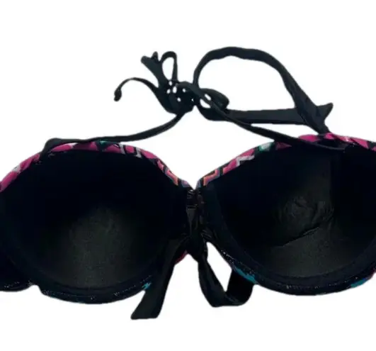 XL halter bikini top XL Aztec print halter bikini top removable straps Black
