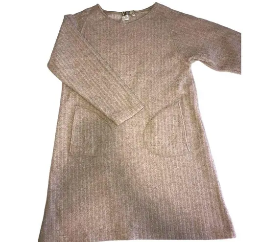 The Territory Ahead Dress Size MP Ribbed Knit Lambswool Long Sleeve Made Italy