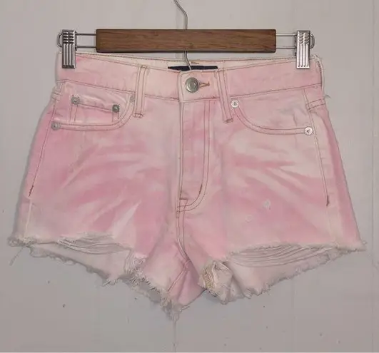 Aeropostale  high rise Shorty Denim Shorts Tie Dye pink 000