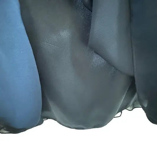 Vintage Bel Soie Black Strapless Beaded Empire Waist Floor Length Gown Size 8