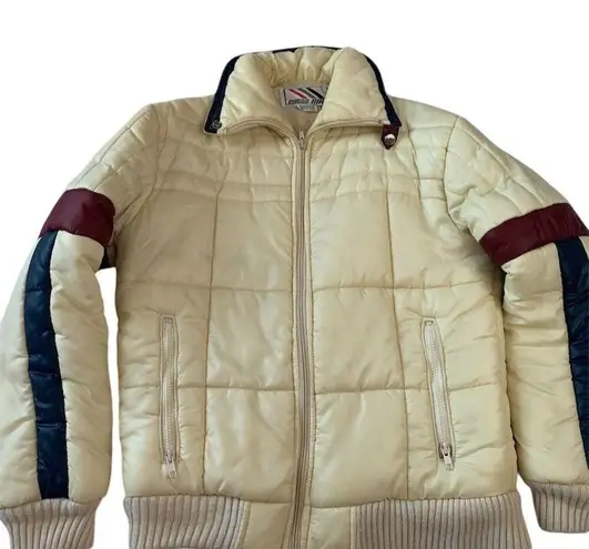 Source Unknown Vintage Guess King Ski Jacket Small Ivory Burgundy Navy Accents