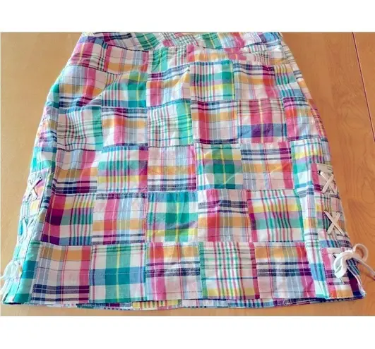 Talbots - NWOT  mini Madras patch skirt 4P