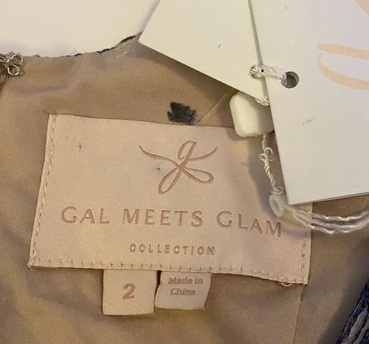 Gal Meets Glam Rosemary Floral Embroidered Midi Dress Sz 2