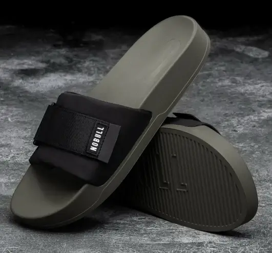 Nobull Adjustable Slides Slip Ons Beach Travel Shower Sandals Sz 9.5 Women 8Men