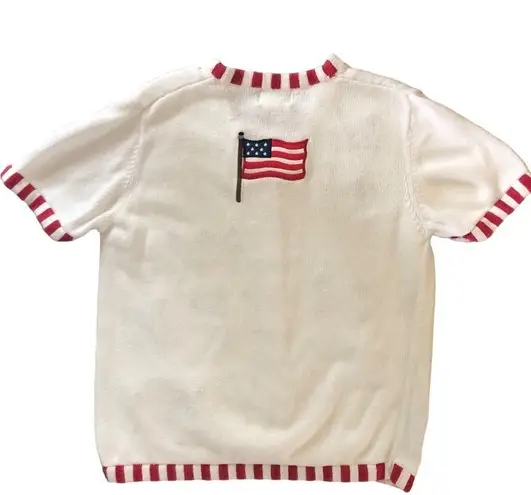 Quacker Factory Quaker Factory Costal Grandma America Patriotic Cardigan Sweater M Stars Flags