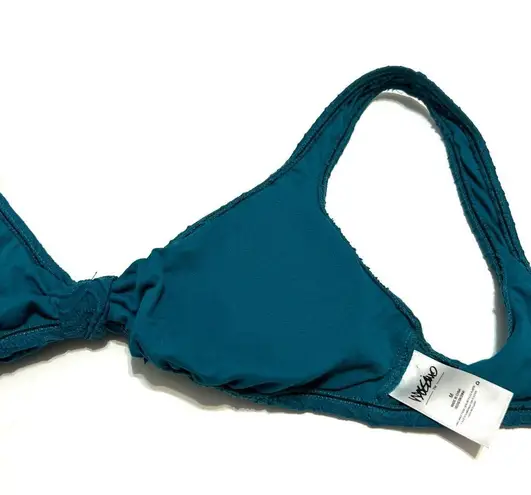 Mossimo Textured Bow Front Bralette Bikini Top Tropical Teal NWOT M Size M