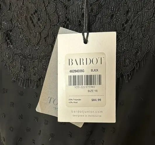 Bardot Junior Girl's Liana Swiss Dot Lace Mini Dress Size 16