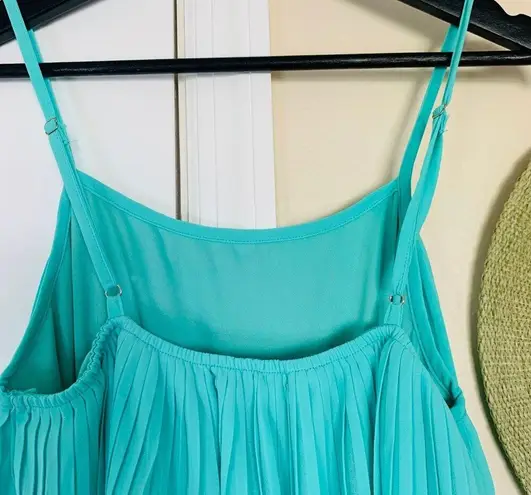Lulus As You Swish Pleated Mint Green/Teal Dress | Size: Medium Green