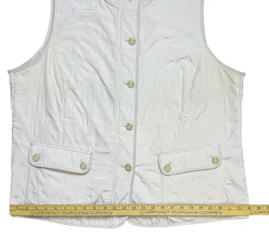 Talbots  Womens Quilted Vest Plus Size 2X Cream Fleece Lined Preppy Fall Casual