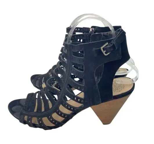 Vince Camuto  Heels Women’s Size 9 Black Perforated Caged Gladiator Fairy Grunge