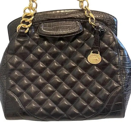 Brahmin Vintage Black Quilted 25th Anniversary Frame Bag