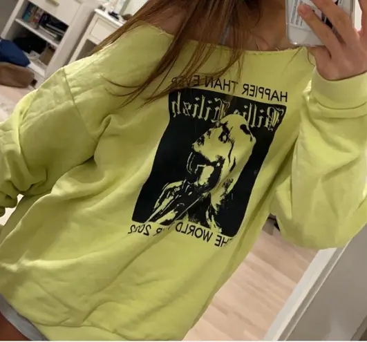 Billie Eilish Off-Shoulder "Happier Then Ever" World Tour 2022 Crewneck