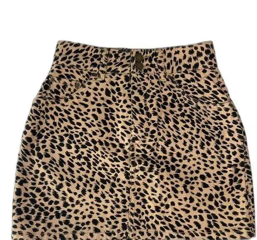 Billabong  Mini Skirt Animal Print‎ Leopard Black and Tan Women's Size 26