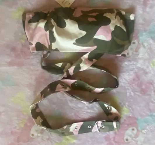 Hot & Delicious boutique pink camouflage wrap around top (NEW) L