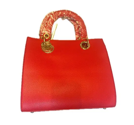 Badgley Mischka Studio Red Pebbled Leather Tote Bag – NWT