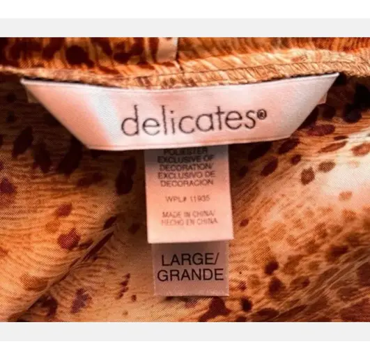 Delicates Beautiful Sz L Satin Robe Leopard Animal Print Browns Tan Beige