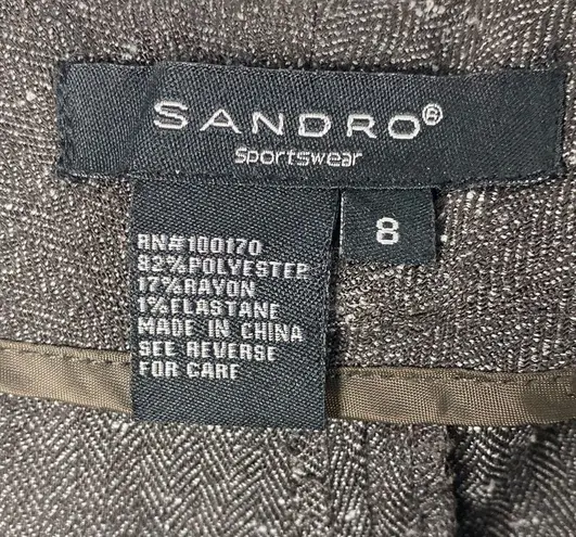 Sandro SPORTSWEAR Brown Speckled High Rise Slacks, Size 8