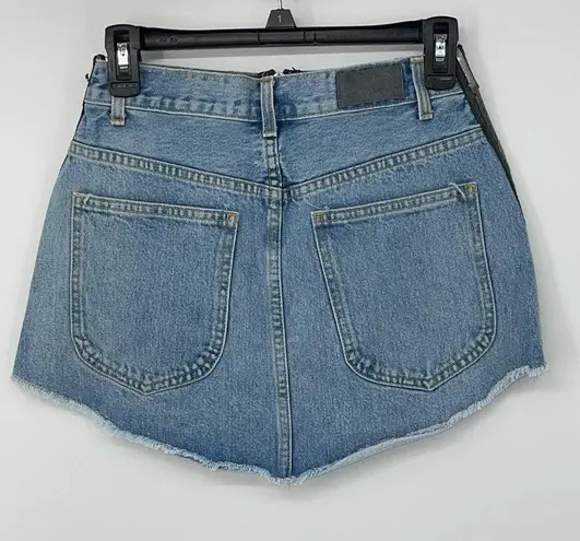 CARMAR DISTRESSED FULL ZIP FUNKY JEAN SKIRT SIZE 27