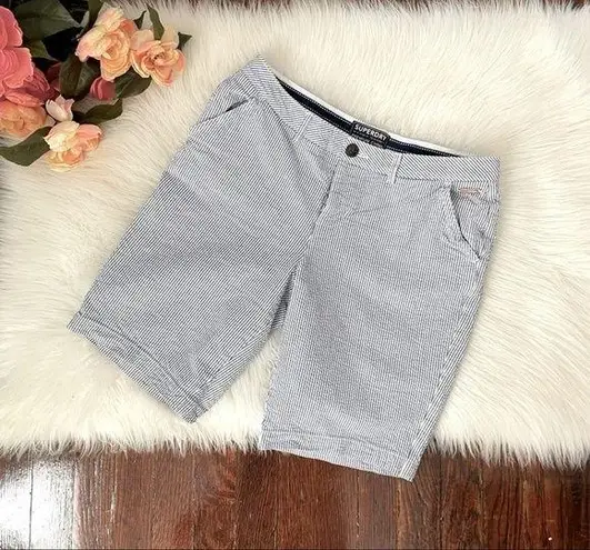 Superdry Blue Seersucker Bermuda Shorts by Size 8 100% cotton