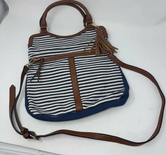 Sole Society Striped Convertible Straw Tote Crossbody New