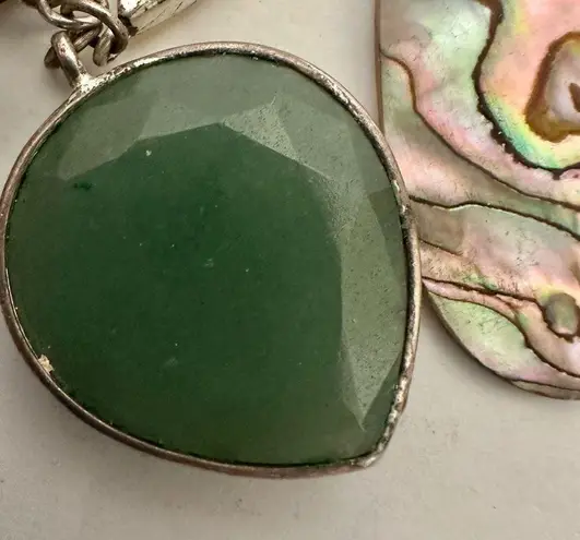 Kenneth Cole  green abalone charm necklace