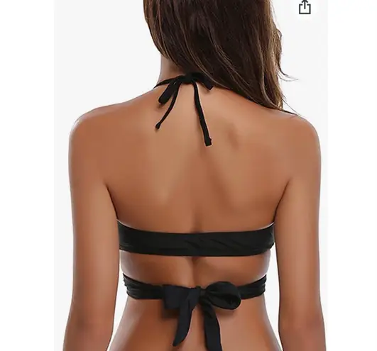 Shekini Womens Bathing Suits Push Up Halter Bandage Bikini Tops Floral Printing Swimsuit