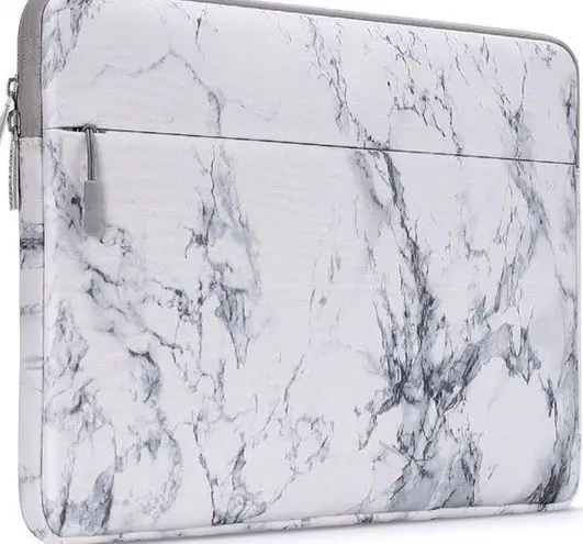 Cover Case for Macbook Air Pro Laptop Sleeve Gray White Marble Zipper SM8