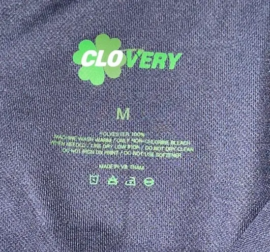 Clovery Women’s M Navy Blue Red White Short Sleeve 1/4 Zip Golf Performance Top Size M