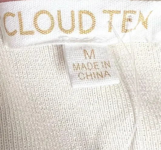 Cloud Ten NWOT Off Shoulder Teal Blue & White Stripe Long Sleeve Top Size Medium