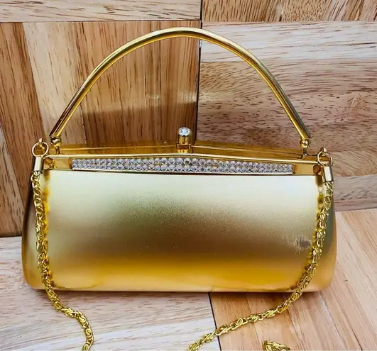 SCHEILAN Firenze Gold Evening Bag Convertible Small Clutch Bag