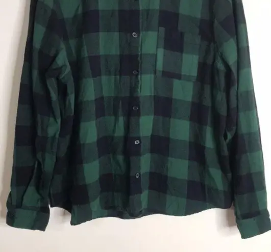 Betty Boop  green flannel button down long sleeve shirt size XL