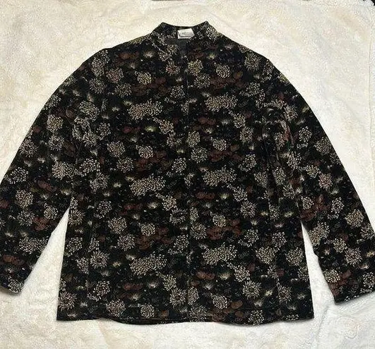 Vintage 70’s Floral Patterned coat Black Size M