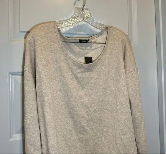 Verve Ami NWT Tan Knit Scoop Neck Lace Hem Blouse XL