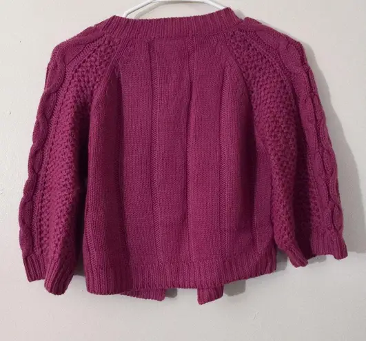 Poof  Excellent Pink Crop Top Croche Sweater sz Small