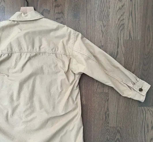 Spick and Span Cotton Army Military Shacket Shirt Jacket Khaki Tan Size Medium