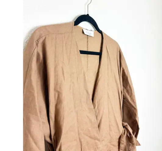 Revolve L’Academie The Jacqie Top Size Medium Tiramisu Brown Wrap Front