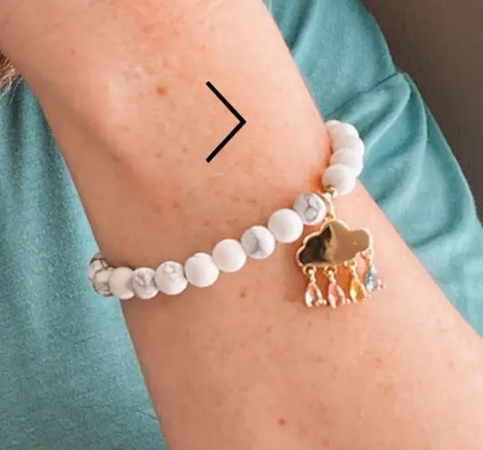 Jackie Blue Handmade Behind Every Cloud 2024 Infertility Awareness Bracelet White