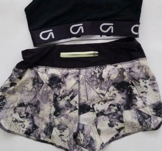 Ideology black, yellow and white running shorts