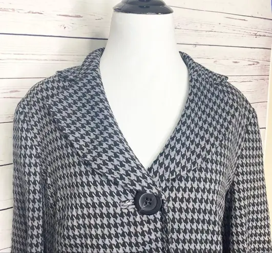 East 5th Black & Grey Cropped Houndstooth Blazer Jacket Size Large