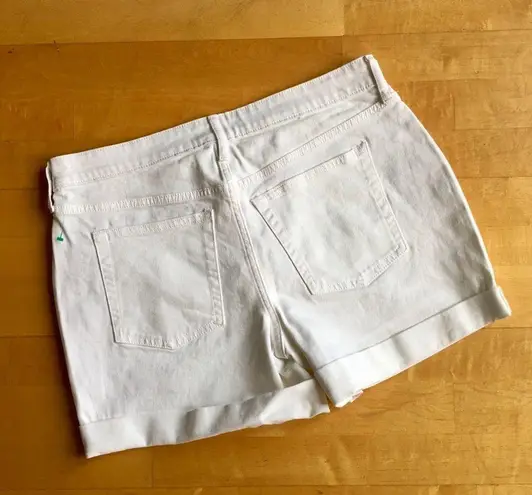 Free Assembly Cuffed, High Rise, Jean Shorts, Ivory, Cream, Ecru, Size 14 Tan