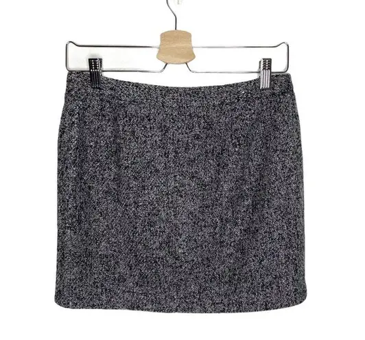GAP Outlet Grey Flannel Boucle Wool Blend Lined Mini Skirt Dark Academia Gray Size 0