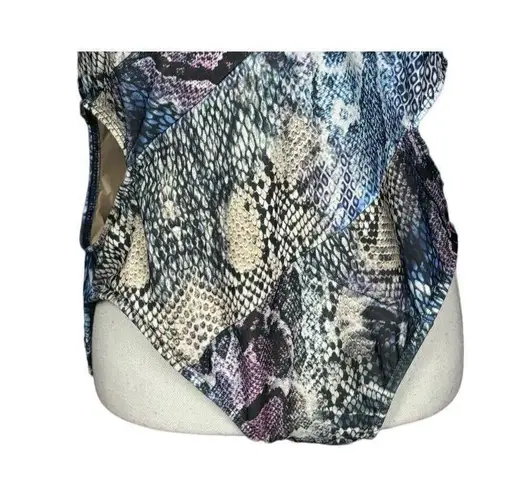 New Monif C Swimsuit w/Cover Up Plus Size 1X Havana Bandage Purple Snake Print