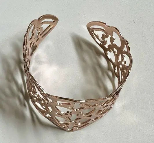 Lia Sophia gold tone cut out open cuff bracelet