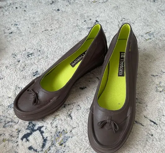 Tretorn Brown Rubber Rain Wedges Size 7.5