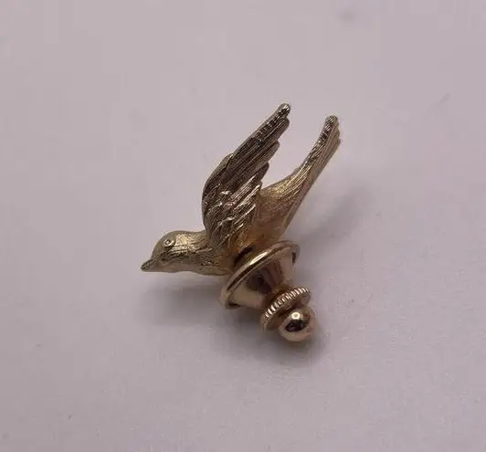 Signed Avon Bird Brooch Tack Pin Gold Tone