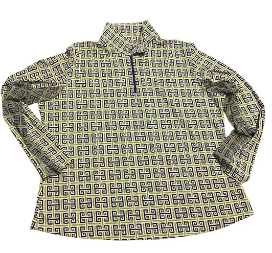 IBKUL Long Sleeve quarter zip Green and Black Size XXL