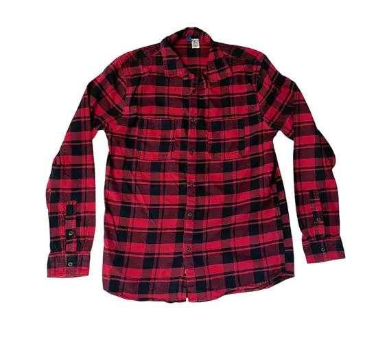 Handmade Unique Red Plaid Hallmark Movie Season Flannel Shirt M