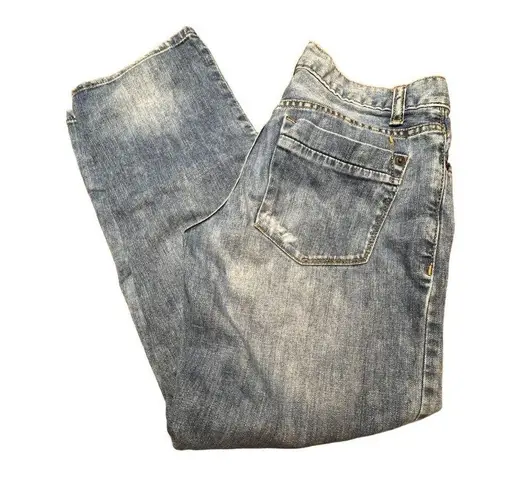 Mossimo Boyfriend Premium Denim Jeans Distressed Low Rise Size 2R Blue